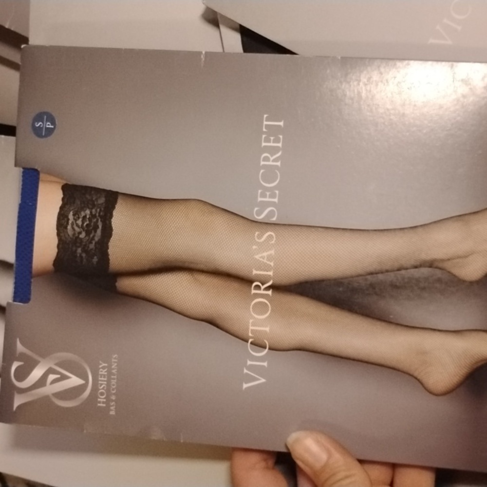 Victoria's Secret Blue Lace Fishnet Thigh Highs